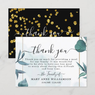 Botanical Funeral Food Thank You Card