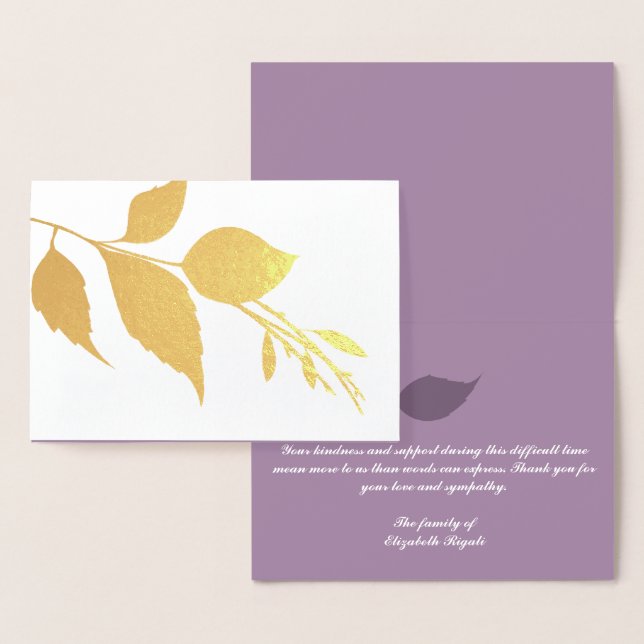 Botanical Funeral Thank You Card (Display)