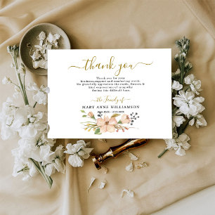 Botanical Funeral Thank You Card