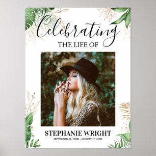 Botanical Funeral Welcome Sign Celebration of Life