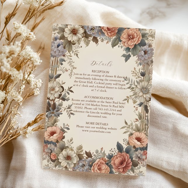 Botanical Garden Art Nouveau Wedding Enclosure Card (Creator Uploaded)