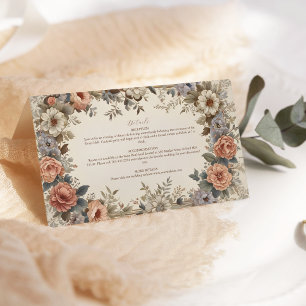 Botanical Garden Art Nouveau Wedding Enclosure Card