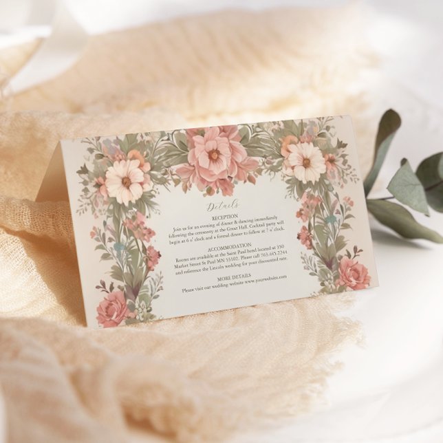 Botanical Garden Art Nouveau Wedding Enclosure Card (Creator Uploaded)