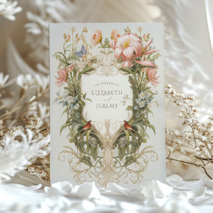Botanical Garden Art Nouveau Wedding Invitation