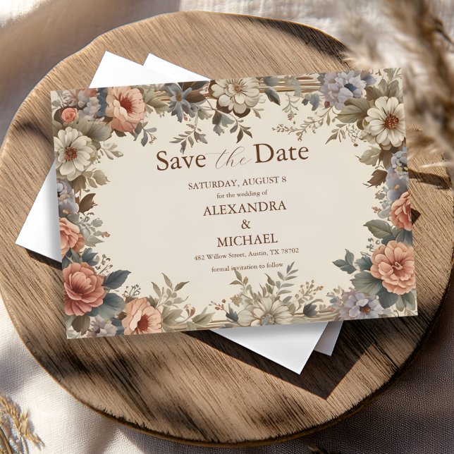 Botanical Garden Art Nouveau Wedding Save The Date (Creator Uploaded)