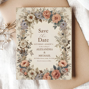 Botanical Garden Art Nouveau Wedding Save The Date