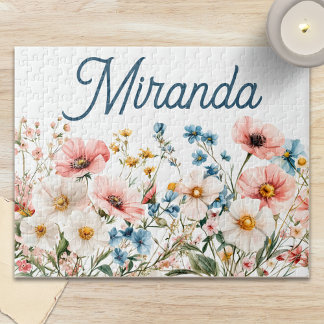 Botanical Garden Custom Name Cottagecore Jigsaw Puzzle