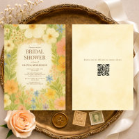 Botanical Garden Floral QR Code Bridal Shower