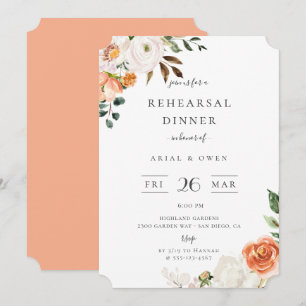 Botanical Garden Floral Rehearsal Dinner Invitation