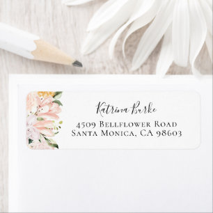 Botanical Garden Floral Return Address Label