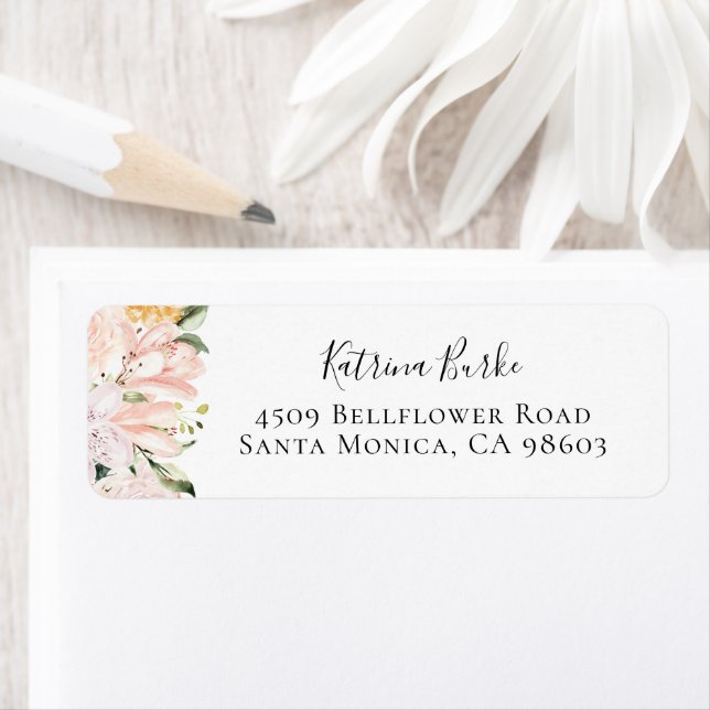 Botanical Garden Floral Return Address Label (Insitu)