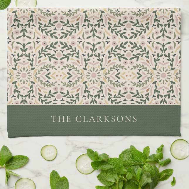 Botanical Garden Floral Tea Towel (Folded)