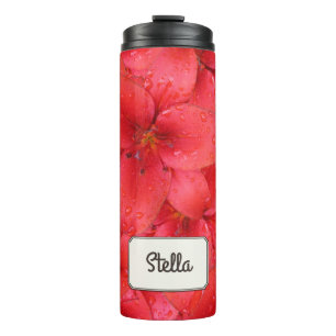 Botanical Garden Flower Red Lilies Photo any Name Thermal Tumbler