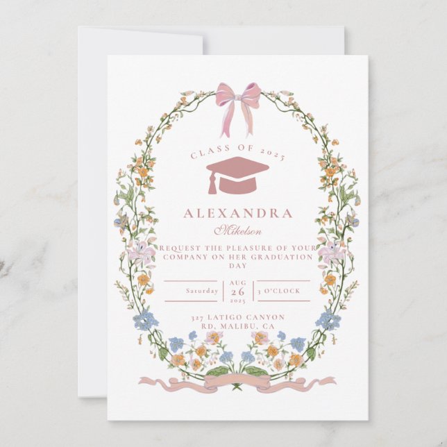 Botanical Garden Graduation Invitation (Front)