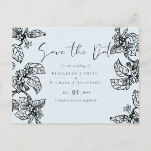 Botanical Garden Leaves Budget Wedding Postcard