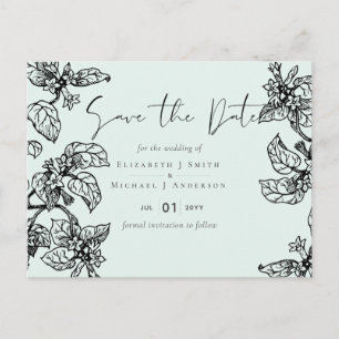 Botanical Garden Leaves Budget Wedding Postcard