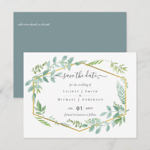 Botanical Garden Leaves Greenery Wedding Postcard