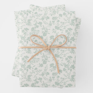 Botanical Garden Muted Sage - Neutral  Wrapping Paper Sheet