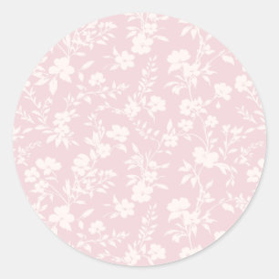 Botanical Garden Neutral - Blush Pink Classic Round Sticker