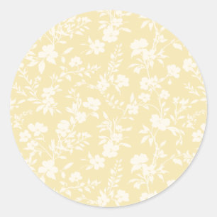 Botanical Garden Neutral - Buttercream Classic Round Sticker
