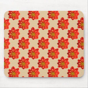 Botanical Garden Orange Dahlia Flower Mouse Pad
