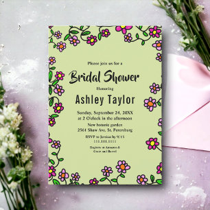 Botanical Garden Roses Spring Floral Bridal Shower Invitation