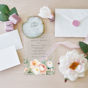 Botanical Garden Spring Floral Wedding Acrylic Invitations