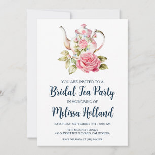 botanical garden tea party bridal shower invitation