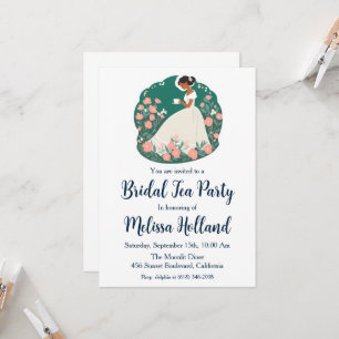 botanical garden tea party bridal shower invitation