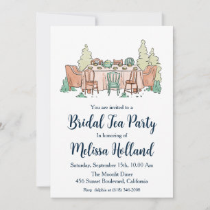 botanical garden tea party bridal shower invitation