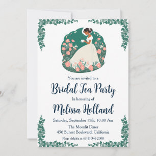 botanical garden tea party bridal shower invitation