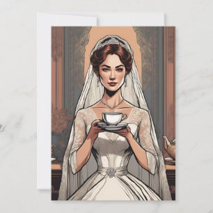 botanical garden tea party bridal shower invitation