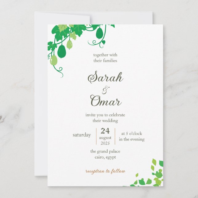 Botanical Garden Vine Greenery Wedding Invitation (Front)