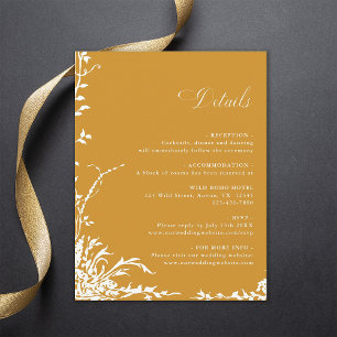 Botanical Garden Wedding Details Amber Enclosure Card