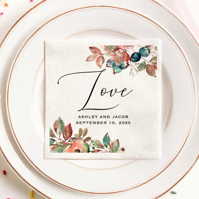 Botanical Garden Wedding | Fall Woodland Script Napkin (Creator Uploaded)