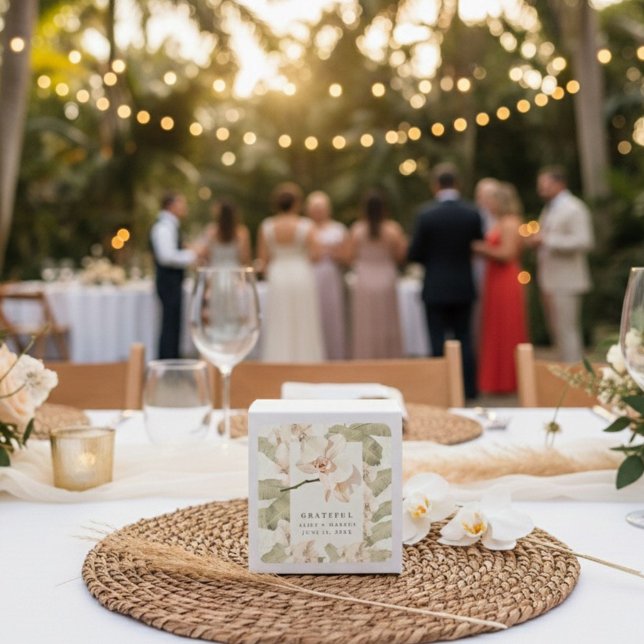 Botanical Garden Wedding Thank You Favour Square Sticker (Creator Uploaded)