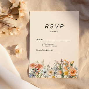 Botanical garden wildflowers floral RSVP Invitation
