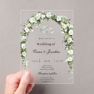 Botanical garden with ring Wedding Invitation