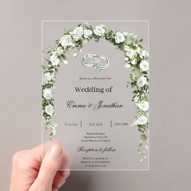 Botanical garden with ring Wedding Invitation (Insitu (Handheld))