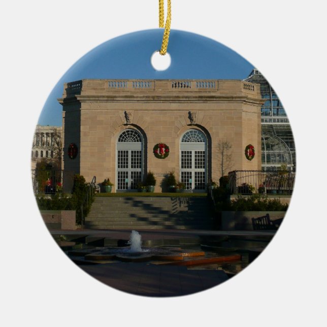 Botanical Gardens at Christmas in Washington DC Ceramic Ornament (Front)