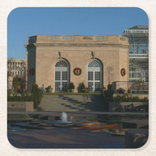 Botanical Gardens at Christmas in Washington DC Square Paper Coaster