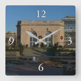 Botanical Gardens at Christmas in Washington DC Square Wall Clock
