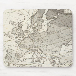 Botanical geographical statistical map of Europe Mouse Pad