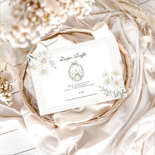 Botanical Gingham Silly Goose Diapper Raffle Enclosure Card