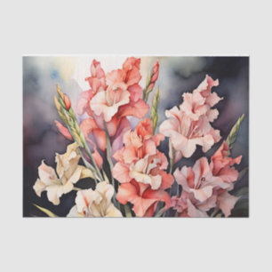 Botanical Gladiolus In Watercolor Tissue Paper