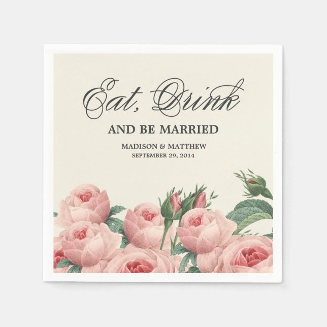 Botanical Glamour | Personalised Paper Napkins (Front)