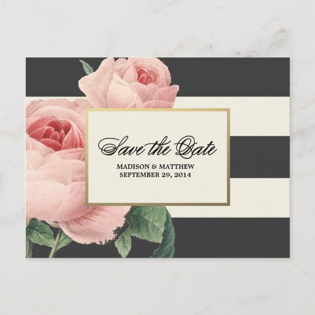 Botanical Glamour | Save the Date Postcard (Front)