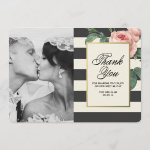 Botanical Glamour Thank You Photo Card