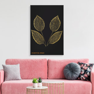 Botanical Gold Essence Fine Art Canvas Print