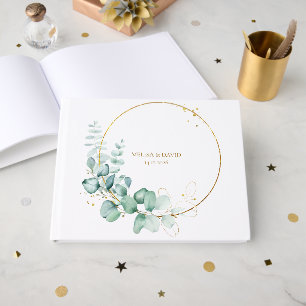 Botanical Gold Greenery Eucalyptus Guest Book